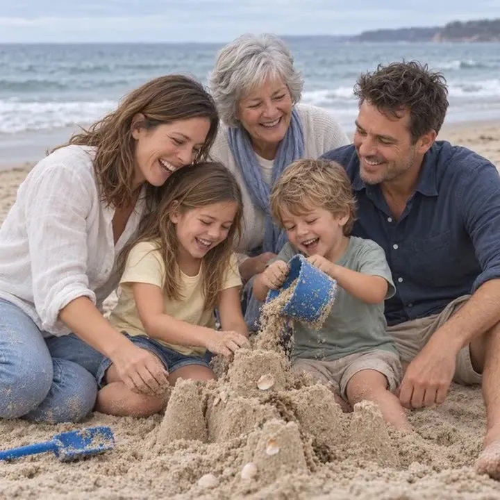 A beach photo shared in the family album