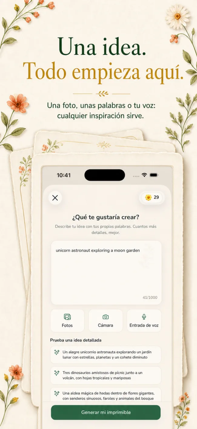 Pantalla de Lumo para ajustar estilo, grosor, detalle y fondo